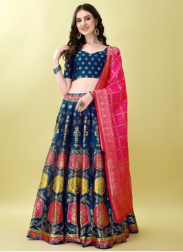 Aspiring Violet Jacquard Silk Lehenga Choli