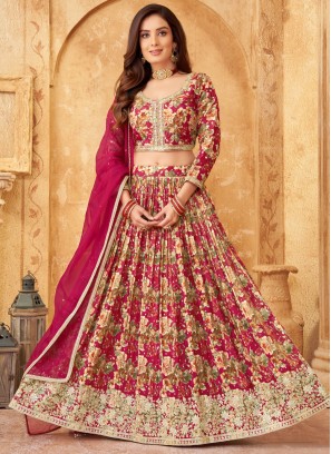 Astonishing Embroidered Georgette Readymade Lehenga Choli