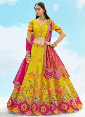 Attractive Silk Sequins Trendy Lehenga Choli