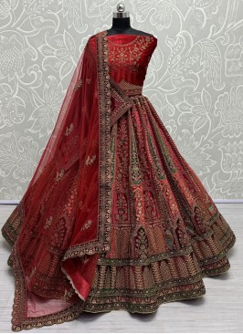 Attractive Velvet Dori Work Designer Lehenga Choli