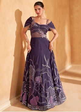 Auspicious Sequins Chinon Readymade Gown