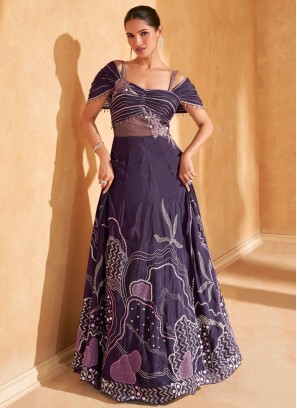 Auspicious Sequins Chinon Readymade Gown