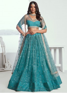 Awesome Net Sequins Trendy Lehenga Choli