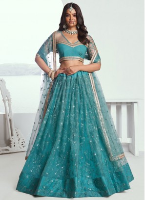 Awesome Net Sequins Trendy Lehenga Choli