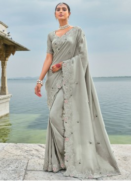 Banarasi Silk Classic Saree in Grey