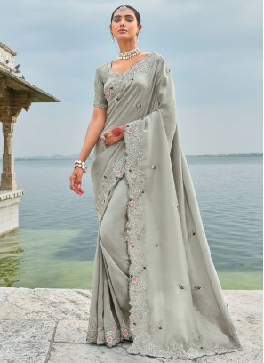 Banarasi Silk Classic Saree in Grey