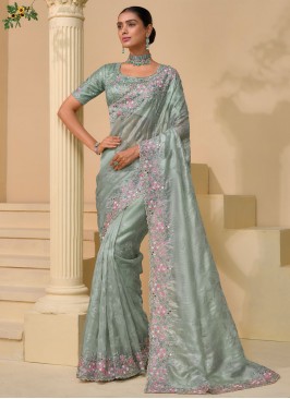 Banarasi Silk Designer Saree in Grey