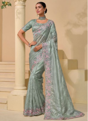 Banarasi Silk Designer Saree in Grey