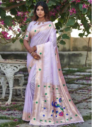 Banarasi Silk Lavender Classic Saree