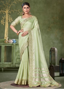 Banarasi Silk Saree in Green