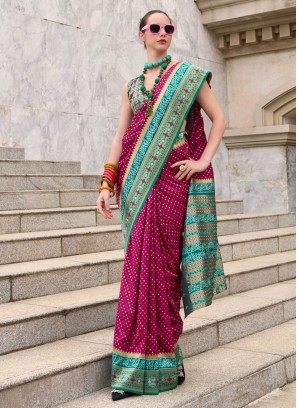 Banarasi Silk Weaving Designer Saree in Burgundy