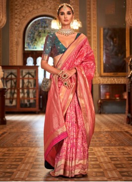 Banarasi Silk Weaving Designer Saree in Pink