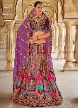 Banarasi Silk Zari Lehenga Choli in Multi Colour