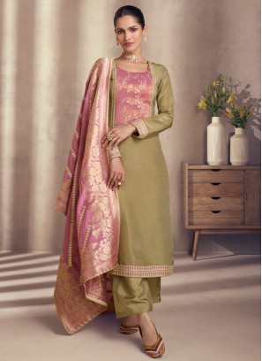 Baronial Brown Readymade Salwar Kameez