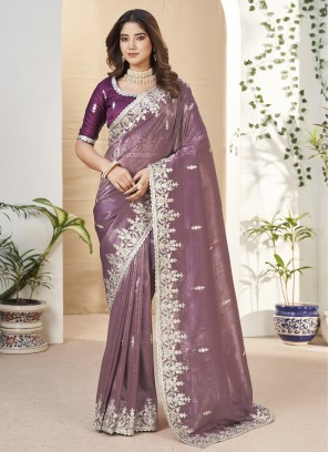 Baronial Fancy Fabric Purple Trendy Saree