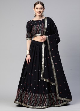Beatify Navy Blue Embroidered Georgette Festive We