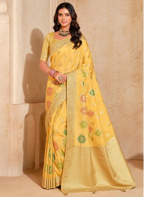 Beauteous Yellow Trendy Saree