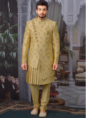 Beautiful Gold Color Function Wear Designer Indo Western