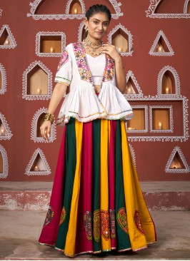 Beckoning Embroidered Multi Colour Readymade Lehenga Choli