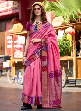 Beckoning Pink Festival Classic Saree