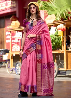 Beckoning Pink Festival Classic Saree