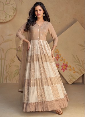 Beige Color Trendy Gown