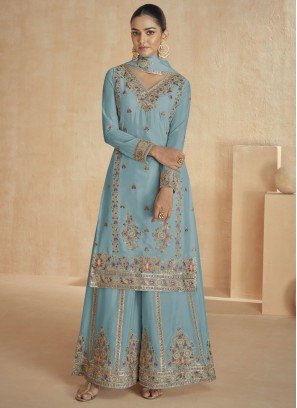 Best Blue Trendy Salwar Kameez