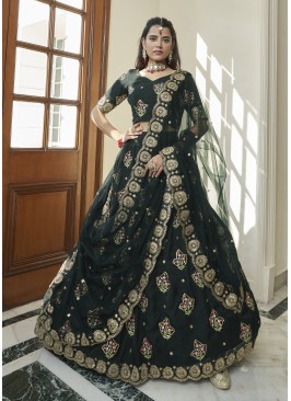 Black Beautiful Zari And Embroidery Party Wear Leh