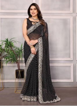 Black Color Classic Saree