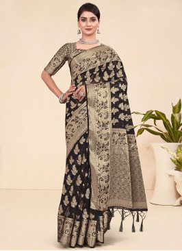 Black Color Classic Saree