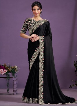 Black Color Contemporary Saree