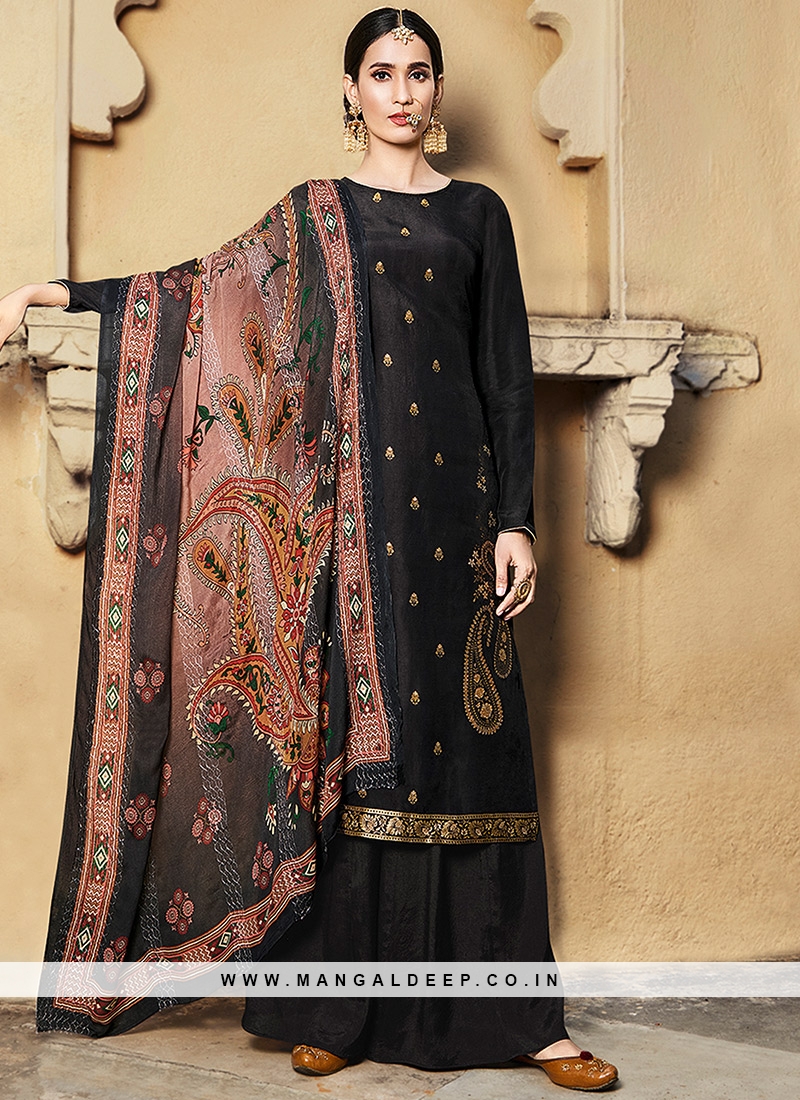 Shree Fabs S-107 Black Dress Material By Shree Fabs For Single -  ashdesigners.in