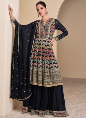 Black Georgette Readymade Salwar Kameez