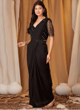 Black Imported Reception Contemporary Saree