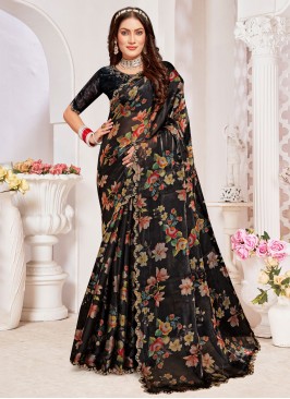 Black Organza Cutwork Classic Saree