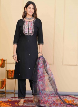 Black Rayon Festival Designer Salwar Kameez