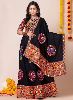 Black Rayon Lace Trendy Lehenga Choli