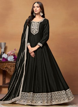 Black Sequins Art Silk Salwar Kameez