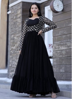 Black Sequins Casual Trendy Gown