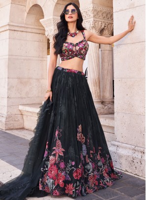 Black Silk Readymade Lehenga Choli