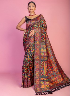 Black Weaving Ceremonial Trendy Saree