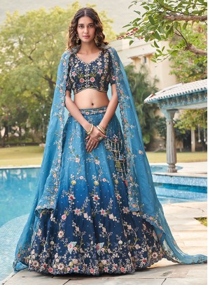 Blissful Blue Wedding Lehenga Choli