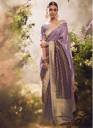 Blissful Silk Lavender Classic Saree