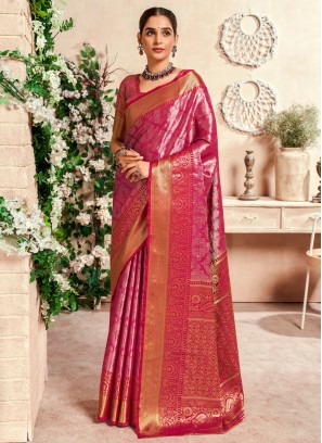 Blooming Rani Zari Malbari Silk  Classic Saree