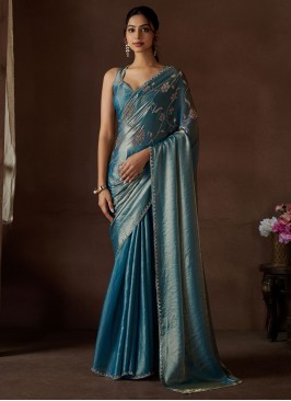 Blue and Firozi Color Classic Saree