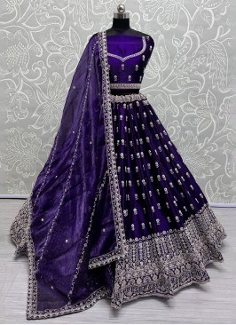 Blue and Violet Dori Work Sangeet Trendy Lehenga Choli