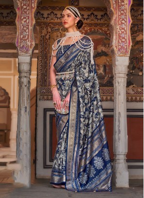 Blue Casual Silk Traditional Saree