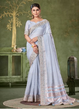 Blue Ceremonial Designer Saree