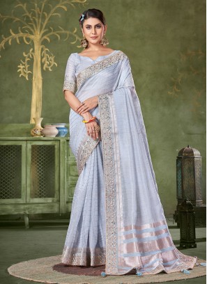 Blue Ceremonial Designer Saree