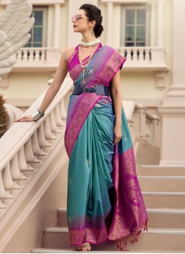 Blue Ceremonial Pure Silk Classic Saree